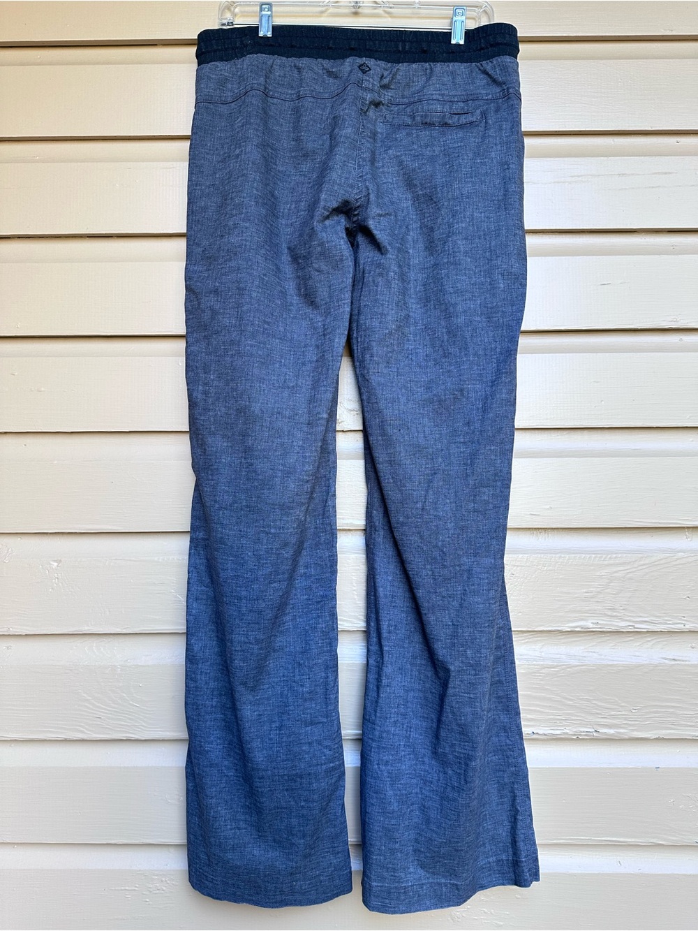 Prana Pants Size Medium Charcoal Grey Loose fit Wide Leg Elastic Pull on Hemp - Picture 4 of 6